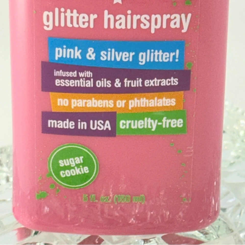🆕 Shimmer Glitter Hairspray 💖 Pink & Silver Sugar Cookie 💖💖 5 oz